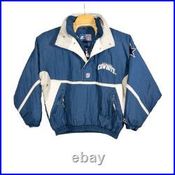 Vintage Starter Dallas Cowboys Puffer Jacket Qtr Zip Mens XL NFL Football 90's