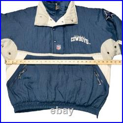 Vintage Starter Dallas Cowboys Puffer Jacket Qtr Zip Mens XL NFL Football 90's