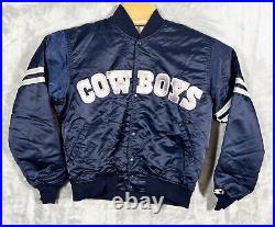 Vintage Starter Dallas Cowboys Satin Button Up Puffer Jacket Made In USA Medium Vintage Starter Dallas Cowboys Satin Button Up Puffer Jacket Made In USA Medium