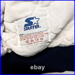 Vintage Starter Dallas Cowboys Satin Button Up Puffer Jacket Made In USA Medium Vintage Starter Dallas Cowboys Satin Button Up Puffer Jacket Made In USA Medium