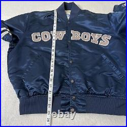 Vintage Starter Dallas Cowboys Satin Jacket Bomber Mens XLARGE XL Blue Vtg