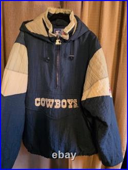 Vintage Starter NFL Dallas Cowboys Anorak Jacket Size XL VTG 1990s Zip Navy