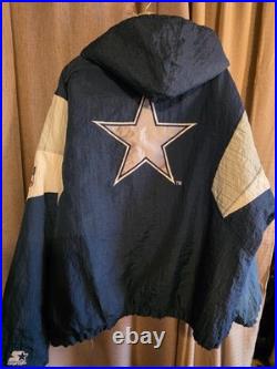 Vintage Starter NFL Dallas Cowboys Anorak Jacket Size XL VTG 1990s Zip Navy