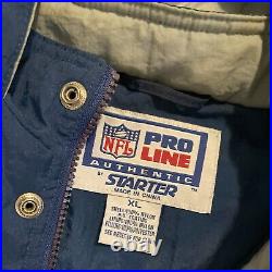 Vintage Starter Pro Line NFL Dallas Cowboys Pullover Jacket XL Blue TEENS-BOYS