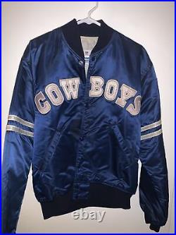 Vintage Starter Pro Line NFL Dallas Cowboys Satin Bomber Jacket Large