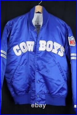 Vintage Starter Pro Line NFL Dallas Cowboys Satin Bomber Jacket Size Large