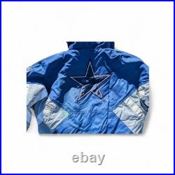 Vintage Starter Proline Dallas Cowboys Puffer 1/4 Zip Jacket Spellout Medium