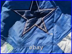 Vintage Starter Proline Dallas Cowboys Puffer 1/4 Zip Jacket Spellout Medium