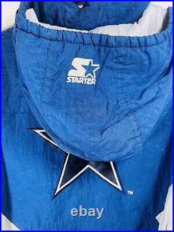 Vintage Starter Proline Dallas Cowboys Pullover Jacket Size XL Front Pouch Nice