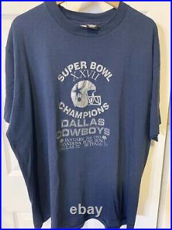 Vintage Super Bowl 1993 Dallas Cowboys T Shirt Screen Stars Super Bowl XXVII