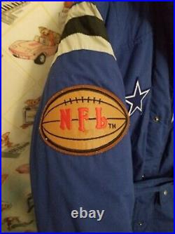 Vintage Triple F. A. T. Goose Down Full Length Dallas Cowboys NFL Puffer Jacket