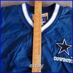 Vintage Troy Aikman Dallas Cowboys Jacket XL Starter NFL Collection Blue Men