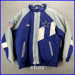 Vintage Troy Aikman Dallas Cowboys Quarterback Club Puffer Jacket Full Zip Large