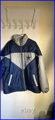 Vintage Unique Brand XL Dallas Cowboys Jacket Reversible Heavy Fleece Fan Gear
