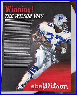 Vintage Wilson Football Tony Dorsett Dallas Cowboys Advertising Concept Art 11