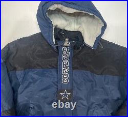 Vintage Y2K Dallas Cowboys Pro Line Starter Puffer Jacket Mens L Hooded Pullover