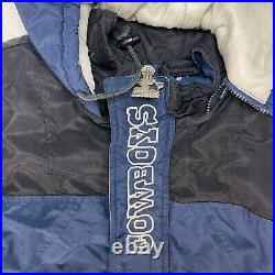 Vintage Y2K Dallas Cowboys Pro Line Starter Puffer Jacket Mens L Hooded Pullover