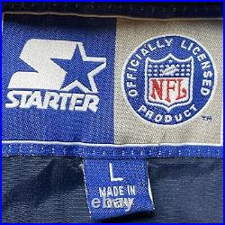Vintage Y2K Dallas Cowboys Pro Line Starter Puffer Jacket Mens L Hooded Pullover