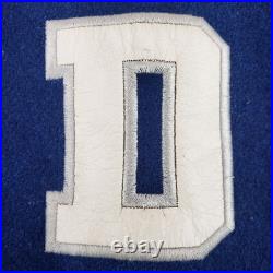 Vintage Y2K Nike Dallas Cowboys Blue Letterman Varsity Jacket Leather Medium NFL