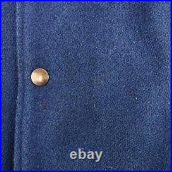 Vintage Y2K Nike Dallas Cowboys Blue Letterman Varsity Jacket Leather Medium NFL