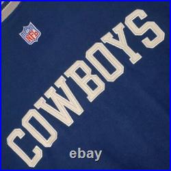 Vintage Y2K Nike Dallas Cowboys Blue Letterman Varsity Jacket Leather Medium NFL