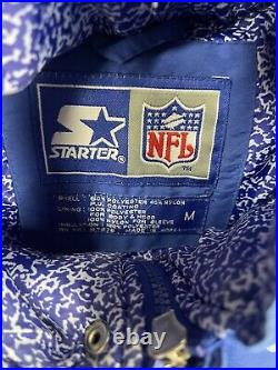 Vintage starter dallas cowboys jacket size medium blue nfl football authentic