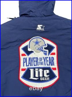 Vtg 1990 Starter Player of the Year Cowboys Emmitt Smith Miller Lite Sz XL