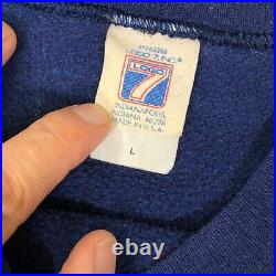 Vtg 70 80's Logo 7 Blue NFL Dallas Cowboys Team Football 50/50 RAGLAN Sweatshirt