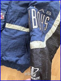 Vtg 90s LOGO ATHLETIC Pro Line DALLAS COWBOYS Puffer Team Jacket Men L