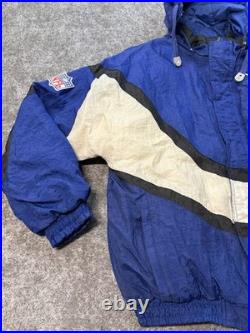 Vtg 90s NFL Pro Line Apex Dallas Cowboys Big Star Zip Jacket M Removable Hood