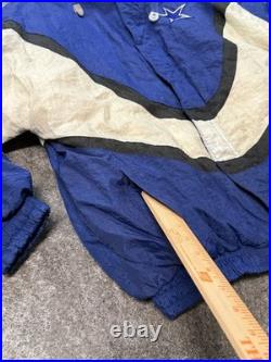 Vtg 90s NFL Pro Line Apex Dallas Cowboys Big Star Zip Jacket M Removable Hood