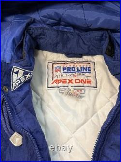 Vtg 90s NFL Pro Line Apex Dallas Cowboys Big Star Zip Jacket M Removable Hood