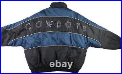 Vtg 90s PRO PLAYER NFL Men's 2XL Dallas COWBOYS Zip Puffer Jacket Reversible Vtg 90s PRO PLAYER NFL Men's 2XL Dallas COWBOYS Zip Puffer Jacket Reversible