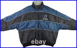 Vtg 90s PRO PLAYER NFL Men's 2XL Dallas COWBOYS Zip Puffer Jacket Reversible Vtg 90s PRO PLAYER NFL Men's 2XL Dallas COWBOYS Zip Puffer Jacket Reversible