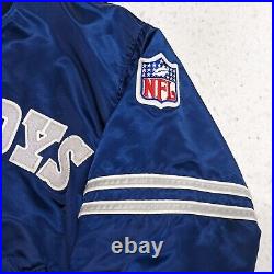 Vtg Authentic NFL Dallas Cowboys Satin Pro Line Starter Jacket USA Large Size XL