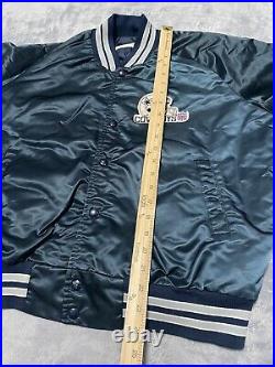 Vtg Chalk Line Sz Large NFL Dallas Cowboys Snap Button Nylon Satin Bomber Jacket