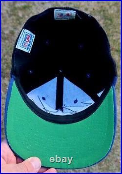 Vtg DALLAS COWBOYS Black & Blue SHARKTOOTH HAT, Fitted Cap 7 1/4 Logo Athletic
