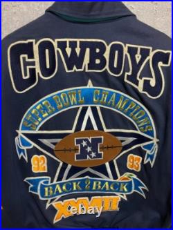 Vtg Dallas Cowboys Jeff Hamilton Back 2 Back Superbowl Champions Jacket Size M