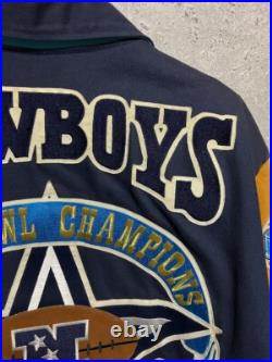 Vtg Dallas Cowboys Jeff Hamilton Back 2 Back Superbowl Champions Jacket Size M