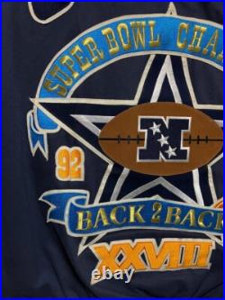 Vtg Dallas Cowboys Jeff Hamilton Back 2 Back Superbowl Champions Jacket Size M
