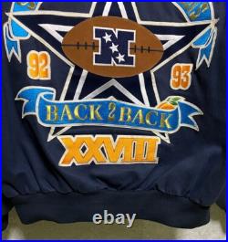 Vtg Dallas Cowboys Jeff Hamilton Back 2 Back Superbowl Champions Jacket Size M