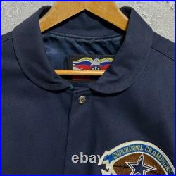 Vtg Dallas Cowboys Jeff Hamilton Back 2 Back Superbowl Champions Jacket Size M