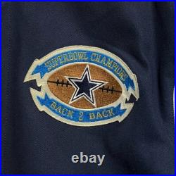 Vtg Dallas Cowboys Jeff Hamilton Back 2 Back Superbowl Champions Jacket Size M