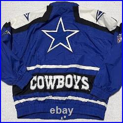 Vtg Dallas Cowboys Mens L Pro Line Apex One NFL Hooded Jacket
