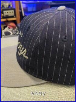 Vtg Dallas Cowboys NFL WOOL Sports Specialties Script Pinstripe Snapback Hat Cap