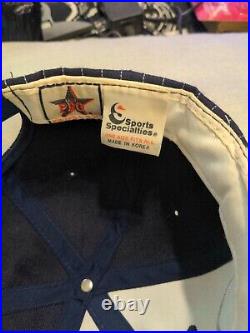 Vtg Dallas Cowboys NFL WOOL Sports Specialties Script Pinstripe Snapback Hat Cap