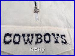 Vtg RARE WHITE Dallas Cowboys Starter Jacket Pullover Puffer Winter Coat Mens XL