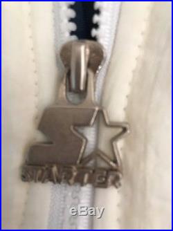 Vtg RARE WHITE Dallas Cowboys Starter Jacket Pullover Puffer Winter Coat Mens XL