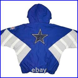 Vtg Rare NFL Dallas Cowboys Blue Starter Puffer Jacket Mens XL