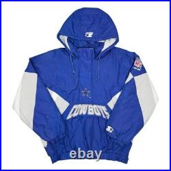 Vtg Rare NFL Dallas Cowboys Blue Starter Puffer Jacket Mens XL